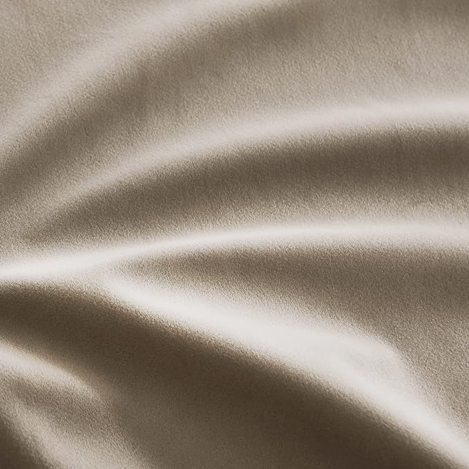 RYB HOME Camel Beige Velvet Curtains 90 inches, Soft Durable Drapes Room - Image 3