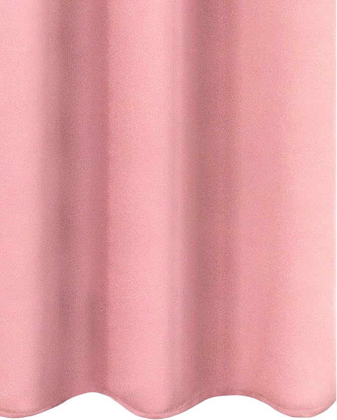LEMOMO Pink Blackout Curtains/42 x 84 Inch/Set of Two Panels Grommet Bedroom - Image 8