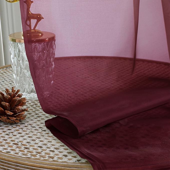 OWENIE Sheer Curtains 2 Panels Set - Image 8