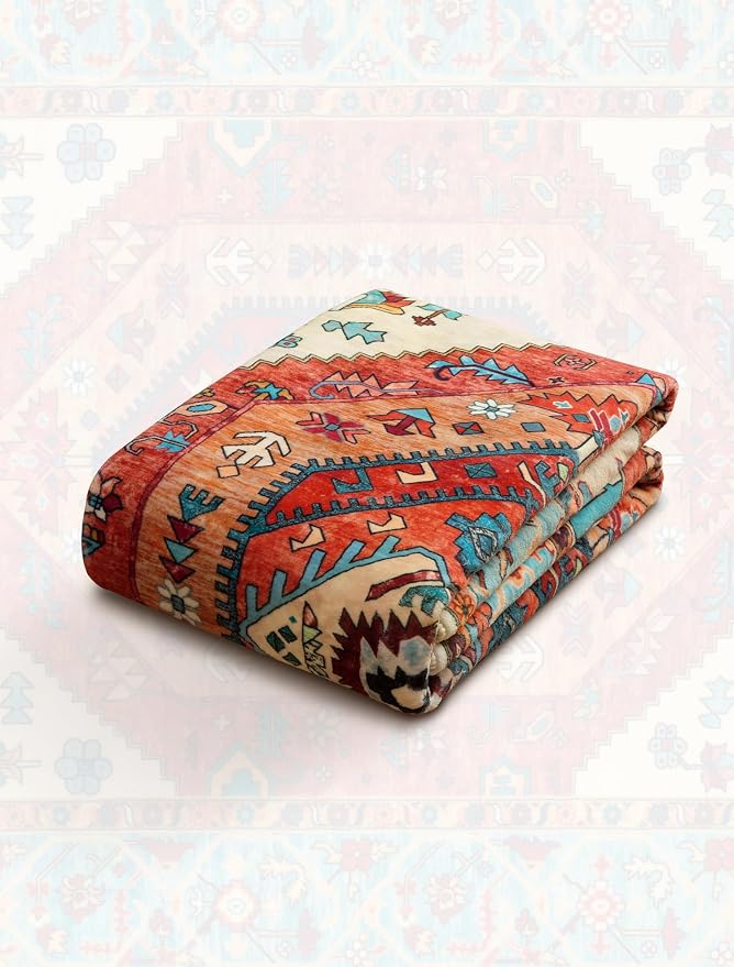 SERISSA Runner Rug for Hallways, Extra Long Boho Rug Ultra Soft Vintage Orange - Image 7