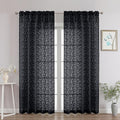 Chyhomenyc Black Sheer Curtains 84 Inch Length 2 Panels Set, Light Filtering by Chyhomenyc