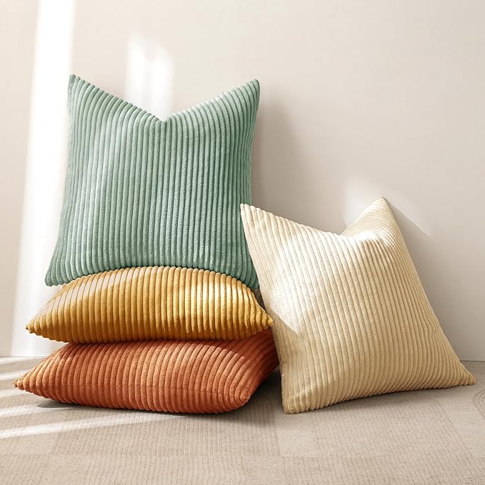 MIULEE Boho Farmhouse Throw Pillow Covers 18x18 Inch Set of 4 Summer Modern - Image 4