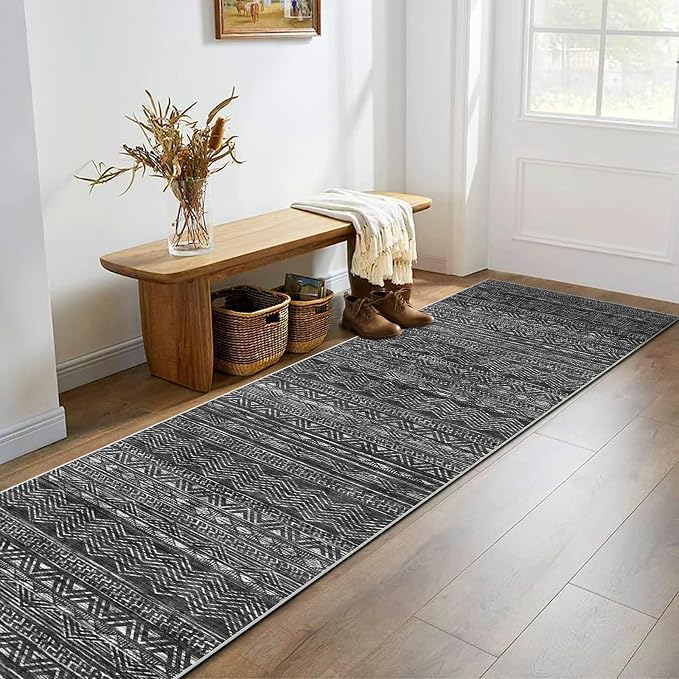 Washable Runner Rug 2'6''x14'Moroccan- Non Slip Hallway Rugs Rubber Backing - Image 5