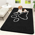 OLANLY Dog Door Mat for Muddy Paws 59x35, Paw Print Design, Absorbs Moisture by OLANLY