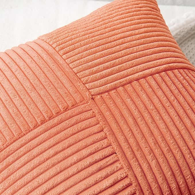 MIULEE Coral Red Decorative Throw Pillow Covers 20x20 Inch - Image 2