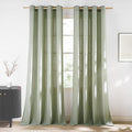 NICETOWN Thick Linen Greyish Green Curtains 84 inches Long by NICETOWN