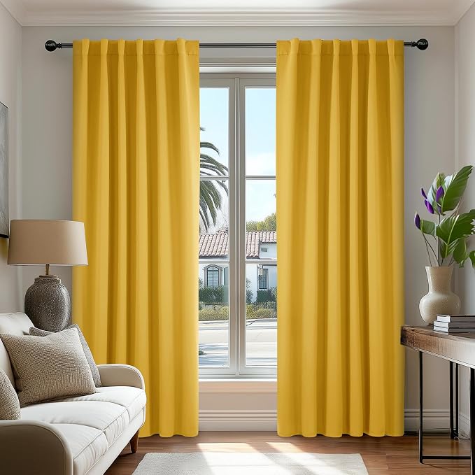 Deconovo Blackout Curtains, Thermal Insulated, W52 x L95 2 Panels, Back Tab by Deconovo