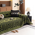 HANDONTIME Boho Couch Cover Geometric Striped Pet Covers by HANDONTIME