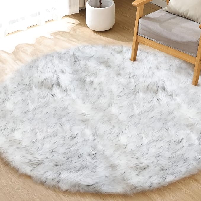 ORINOVA Grey and White Plush Machine Washable Area Rugs - Image 9