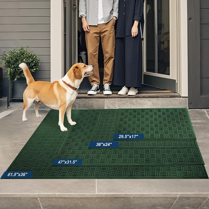 Mibao Front Door Mat Indoor Outdoor Entrance, Dirt Trapping Welcome Mats - Image 2