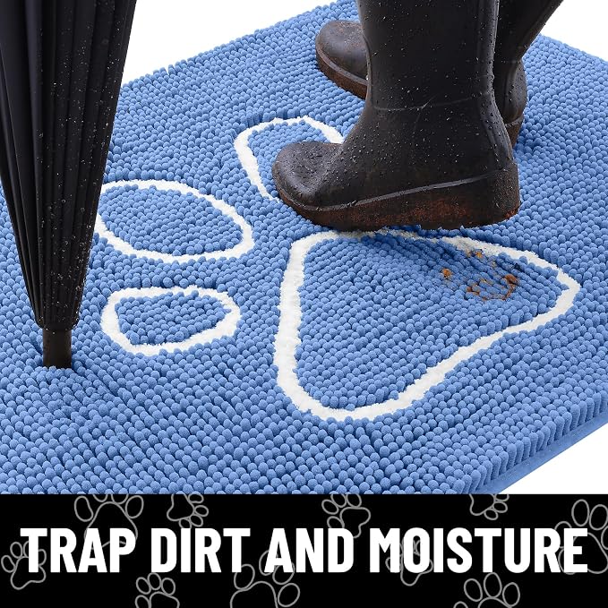 Smiry Dog Door Mat for Muddy Paws, Absorbent Dirt Trapper Non Slip Quick Dry - Image 2