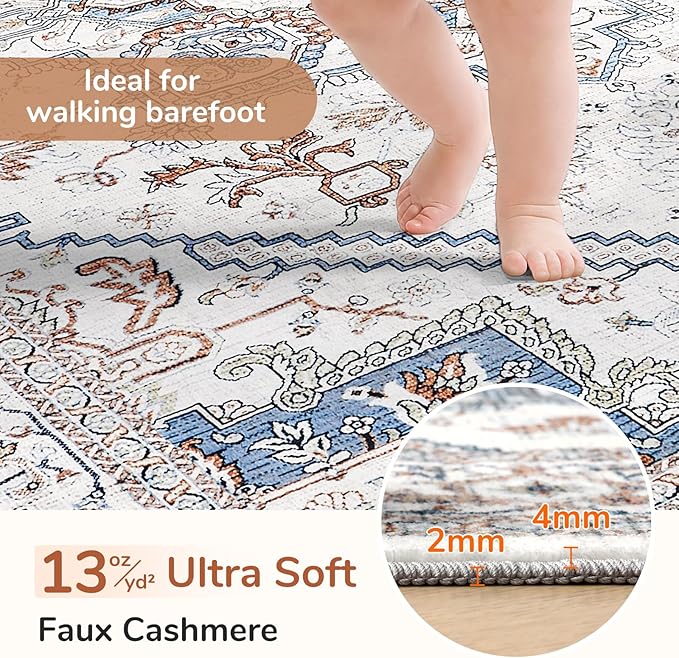 OPPODREAM Soft Entryway Rug 2x8, 2x8 Rug Runner, Neutral Washable Hallways - Image 2