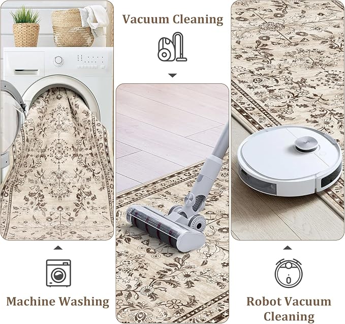 Yamaziot Washable Runner Rug 2x8 – Non Slip Boho Floral Hallway Runner Rug - Image 5
