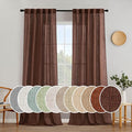 MIULEE Chocolate Brown Linen Curtains 108 Inches Long by MIULEE