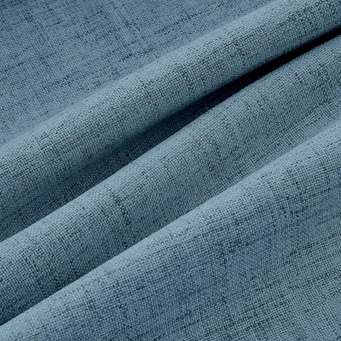 MIULEE 100% Blackout Linen Curtains 42 x 63 Inch Stone Blue 2 Panels | Thermal - Image 9