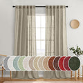 MIULEE Oatmeal Linen Curtains 96 Inches Long 2 Panels by MIULEE