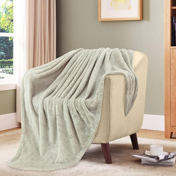 TOONOW Fleece Blanket Textured Fuzzy Plush Throw Blanket Twin Size 60" x 80" - Image 6