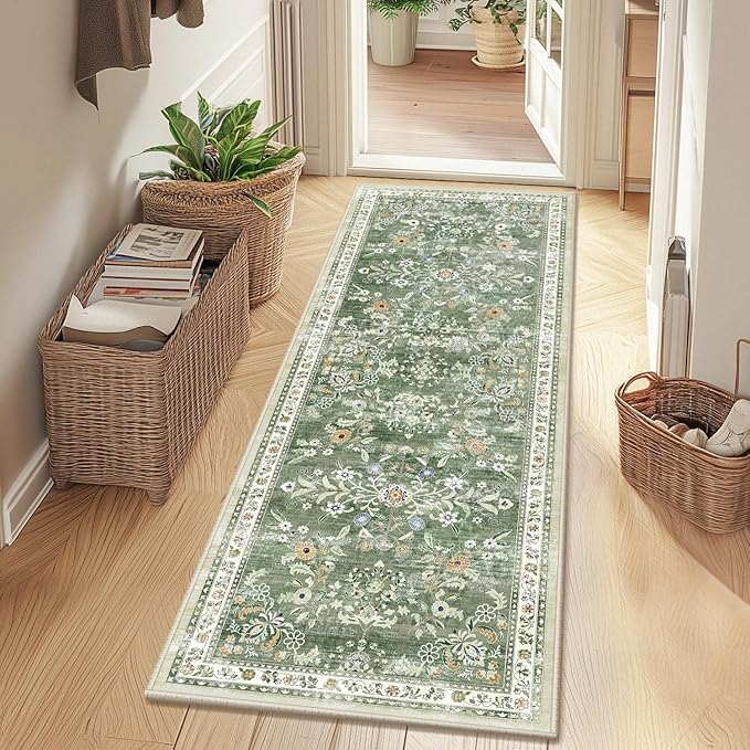 Yamaziot Washable Runner Rug 2x12 – Floral Non Slip Boho Hallway Runner Rug - Image 7