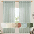 LAMIT Light Sage Linen Curtains 72 inch Length by LAMIT