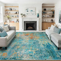 Washable Area Rugs 9'x12' Non-Slip Modern Abstract Soft by RELEANY