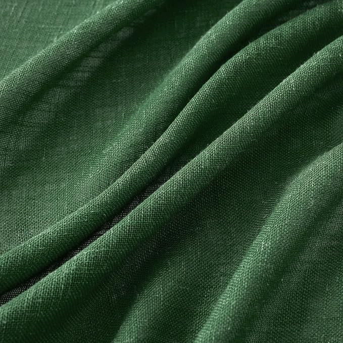 MIULEE Emerald Green Linen Curtains 72 Inch Length - Image 4