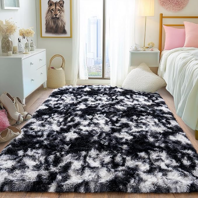 Pionblank Fluffy Area Rug for Bedroom 4x6 Feet, Indoor Plush Carpet, Shag Soft - Image 4