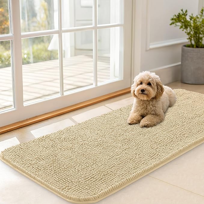 OLANLY Dog Door Mat for Muddy Paws 47x20, Absorbs Moisture and Dirt, Absorbent by OLANLY