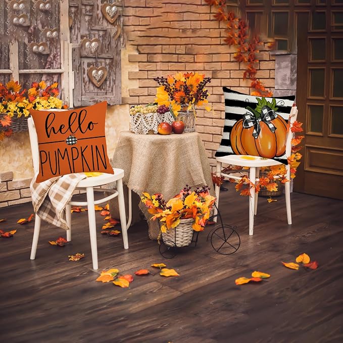 Fall Decorations for Home, Fall Pillow Covers 18x18 Set of 4, Thanksgiving - Image 4
