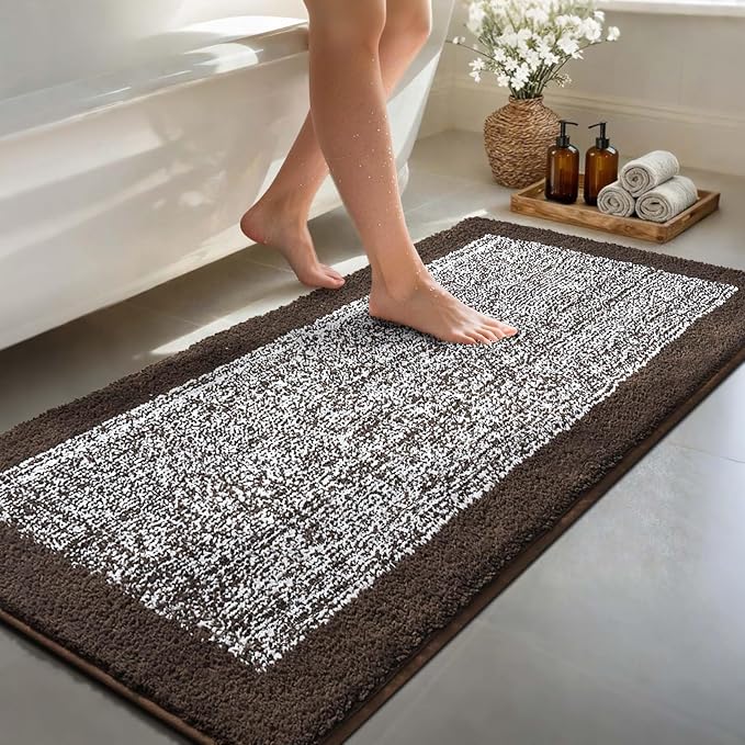 48x24 Long Bathroom Rugs Washable Non Slip, Soft Absorbent Quick Dry Mats by Unknown