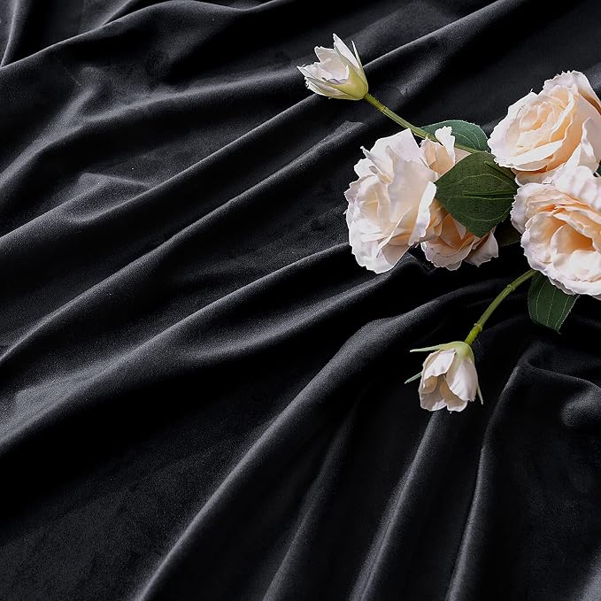 MIULEE Black Velvet Curtains 108 inches Long 2 Panels - Image 4