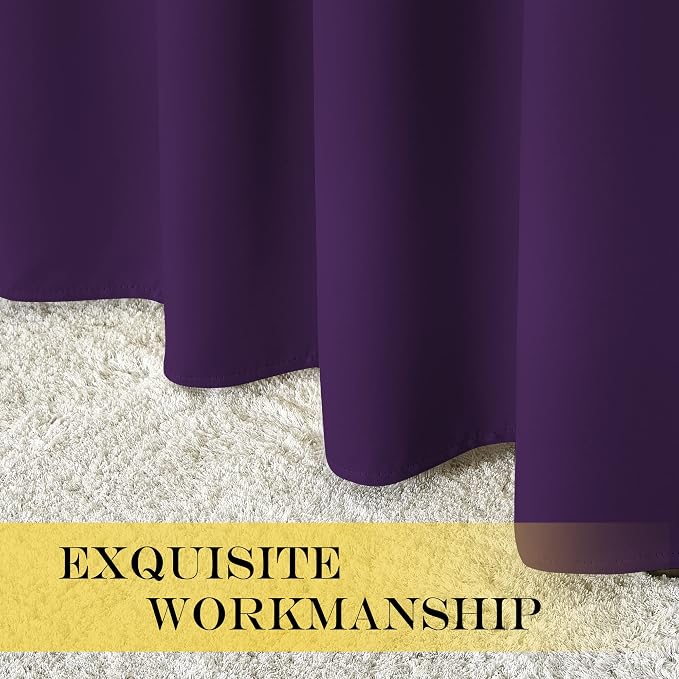 NICETOWN Royal Purple Blackout Curtains 84 inch Length, Grommet Top Room - Image 5