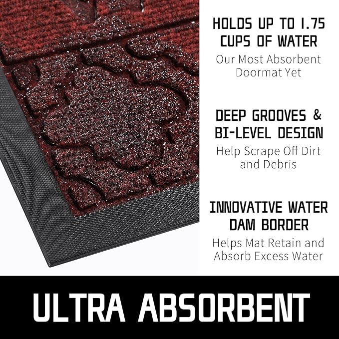 Yimobra Christmas Door Mat Outdoor Indoor 29.5x17, All-Weather Waterproof Front - Image 3
