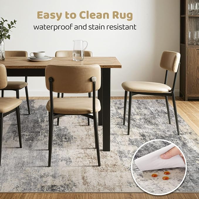 LOONGRUG 12x18 Area Rug Washable Large Neutral Modern Living Room Rugs | - Image 6