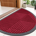 Smiry Half Circle Front Door Mat Outside Entrance, Heavy Duty Sturdy Natural by Smiry