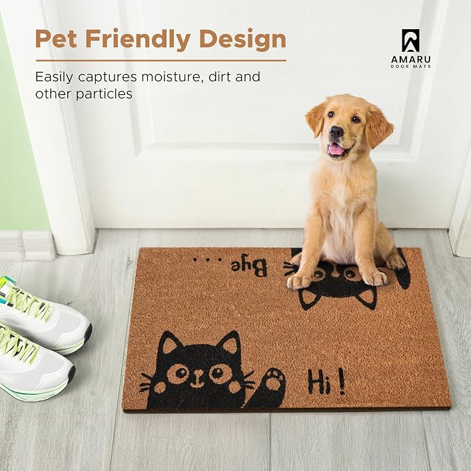Hi-Bye Cat - 24"x36" - Coir Door Mat - Welcome Mats - Image 7