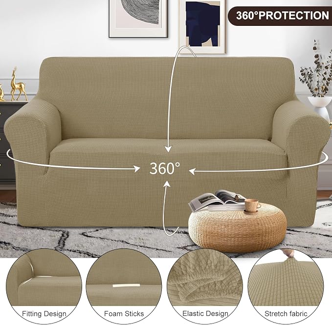 U-NICE HOME Oversized Stretch Loveseat Couch Cover Sofa Covers Washable Sofa - Image 3
