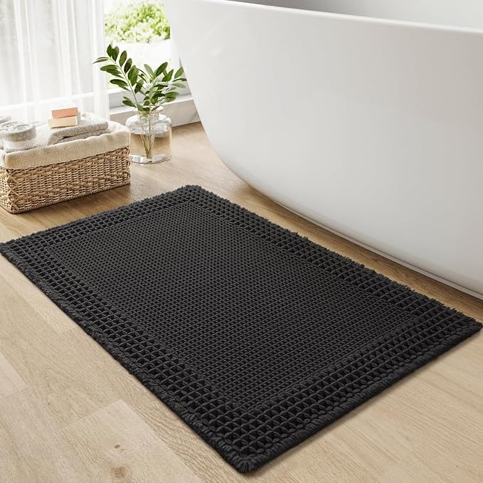 RESARE Waffle Bathroom Runner Rugs, Super Absorbent Bath Mat Non Slip Washable by Resare