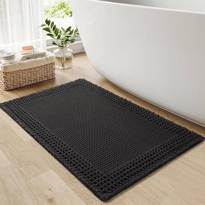 RESARE Waffle Bath Mat for Bathroom, Super Absorbent Bathroom Rugs Non Slip by Resare