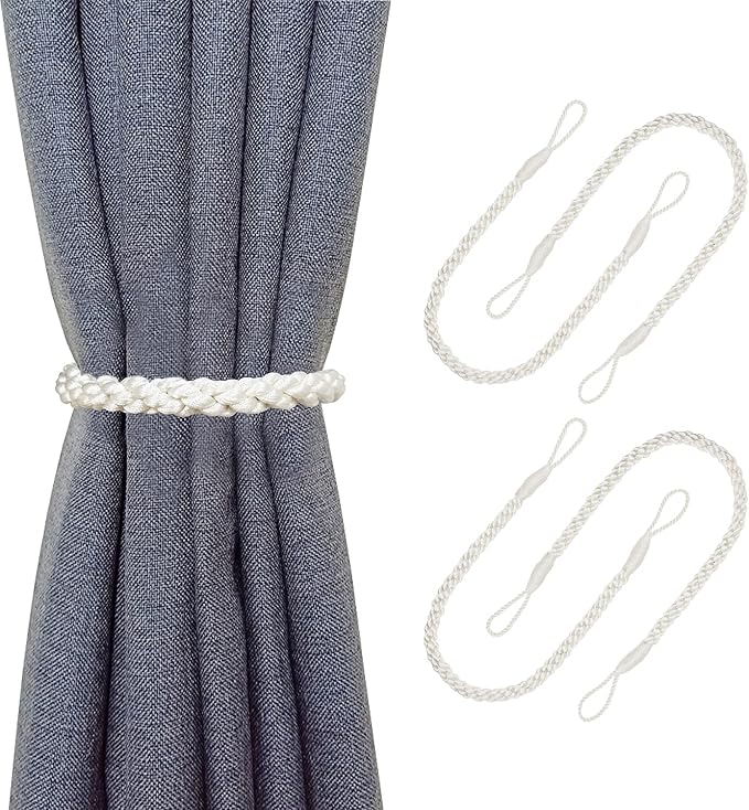 Curtain Tiebacks Ropes, Ivory White by HIASTRA