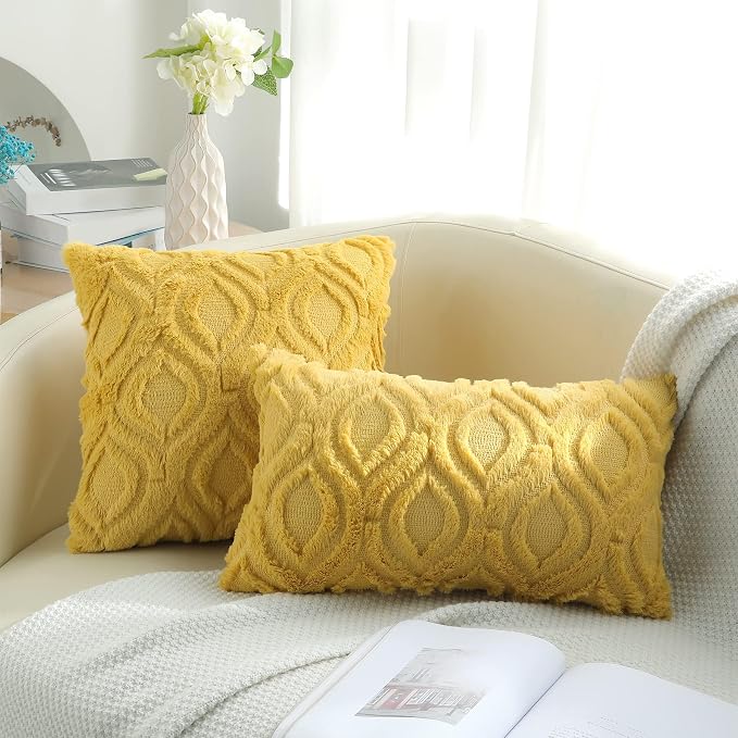 decorUhome Summer Throw Pillow Covers 18x18 Inch Set of 2, Soft Plush Faux Wool - Image 9