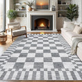GarveeHome Checkered Rug 4x6 Area Rugs by GarveeHome