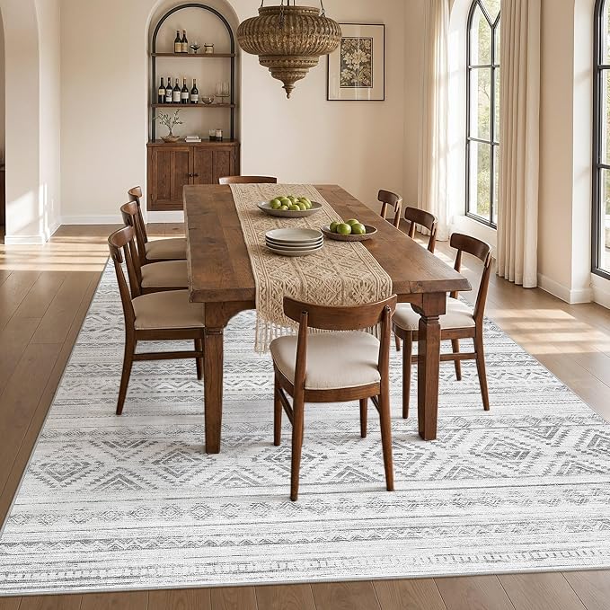 cotiled Boho 5x8 Area Rugs for Living Room: Soft Moroccan Washable Rug | Solve - Image 6