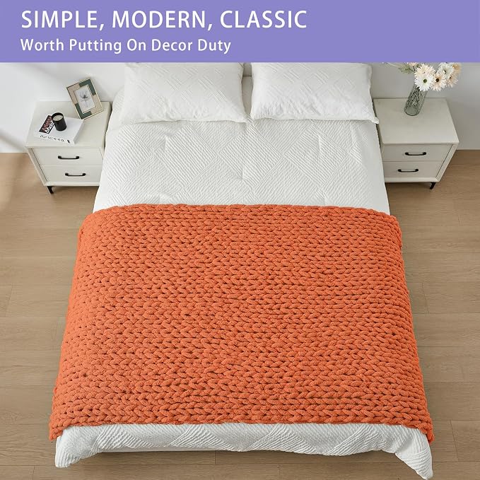 Bigacogo Chunky Knit Throw Blanket - Image 3