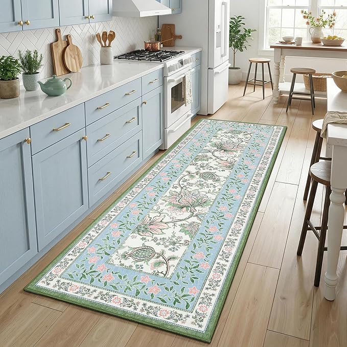 GarveeHome Blue Green Pink 8x10 Area Rugs - Image 5