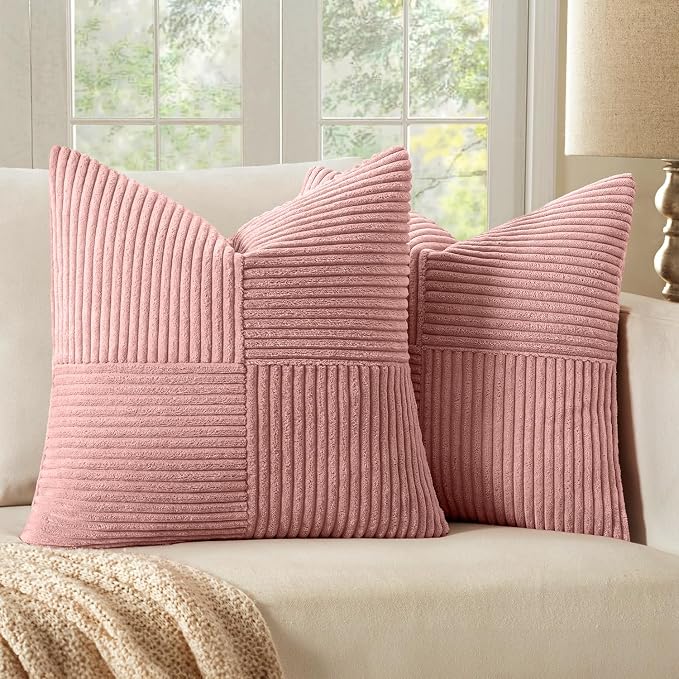 MIULEE Blush Pink Decorative Throw Pillow Covers 18x18 Inch by MIULEE