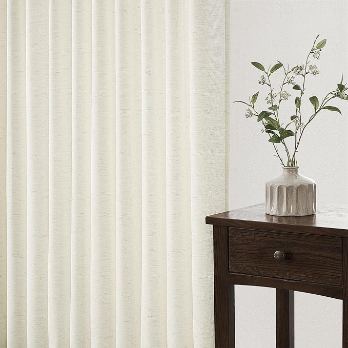 Topfinel 105 Inch Curtains 2 Panels Set, Two Packs Pinch Pleat Back Tab Linen - Image 5