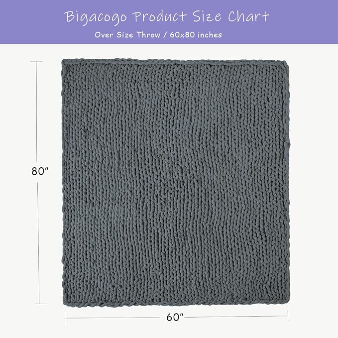 Bigacogo Chunky Knit Throw Blanket - Image 2