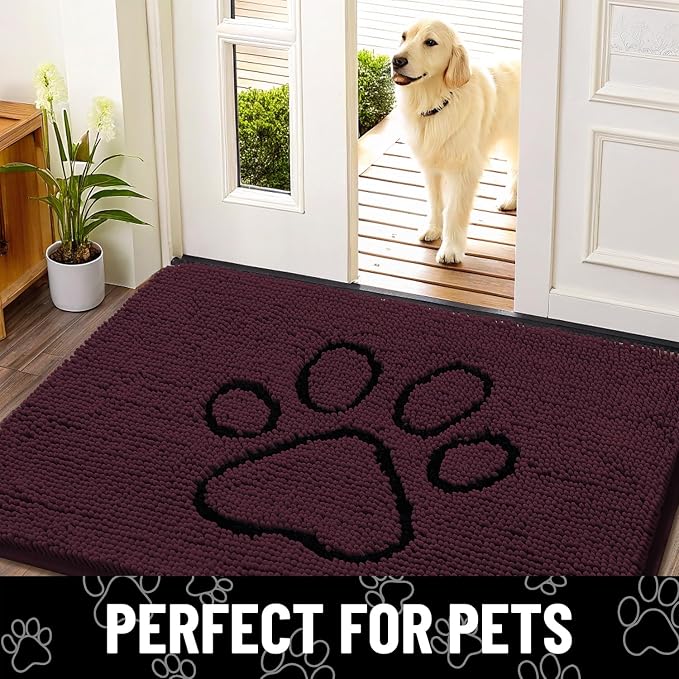 Smiry Dog Door Mat for Muddy Paws, Absorbent Dirt Trapper Non Slip Quick Dry - Image 7