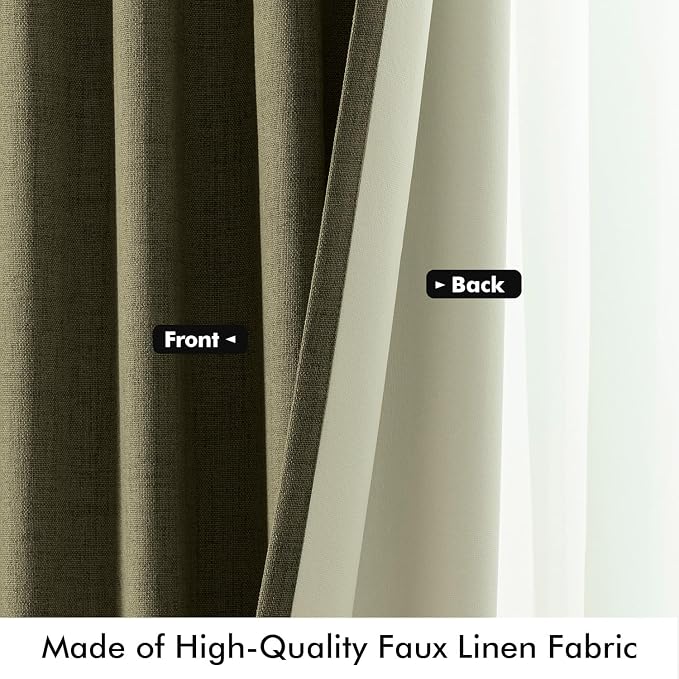 MIULEE 100% Blackout Linen Curtains - Image 6