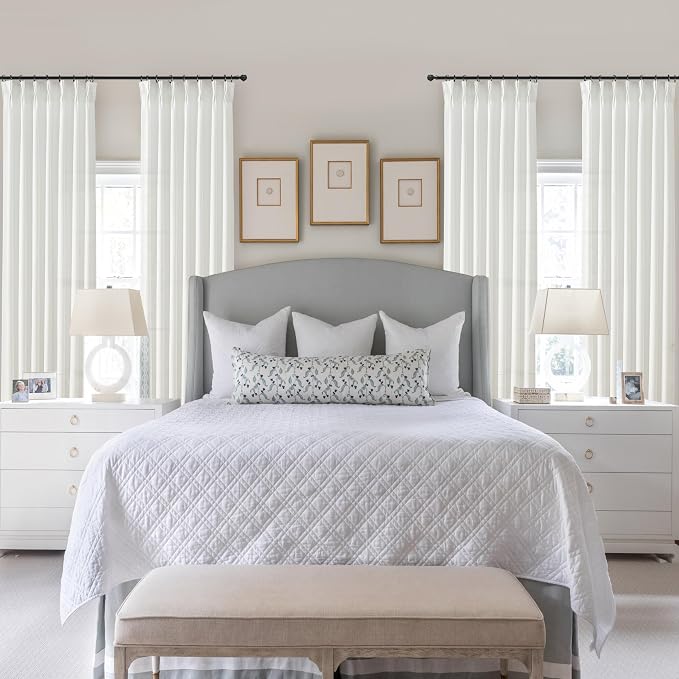 PleatedDrapes Light Filtering Pure White Curtains 84 Inches Long - Image 7